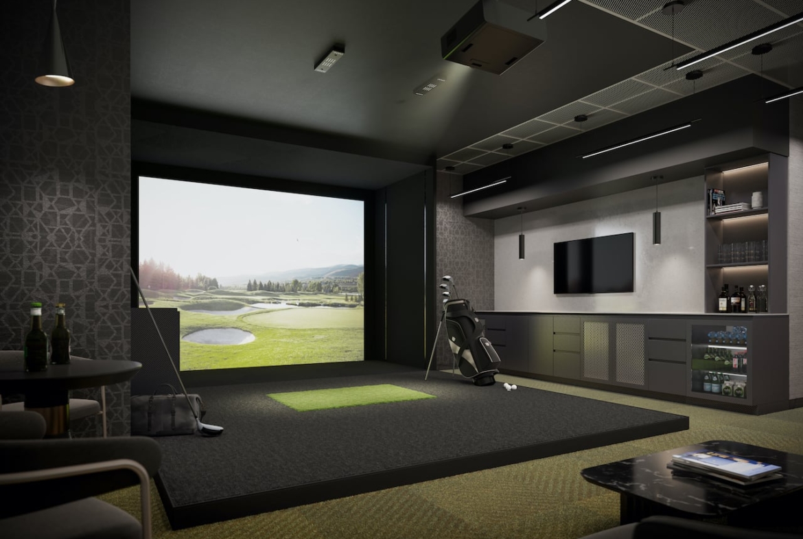 Rendering of Verge 2 Condos golf simulator