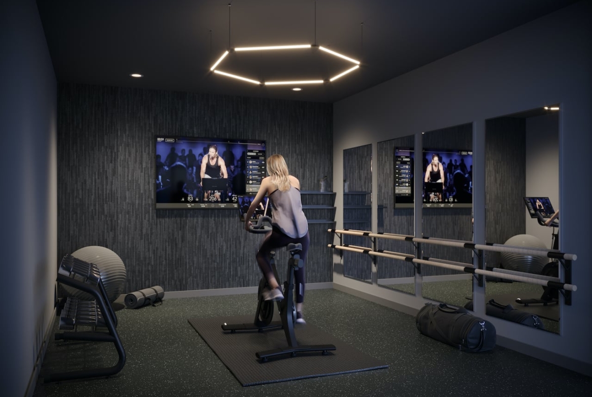 Rendering of Verge 2 Condos interactive fitness studio