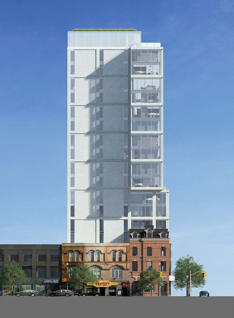 Rendering of 65 George Condos exterior front view