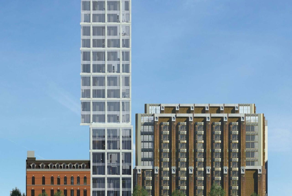 Rendering of 65 George Condos exterior streetscape details