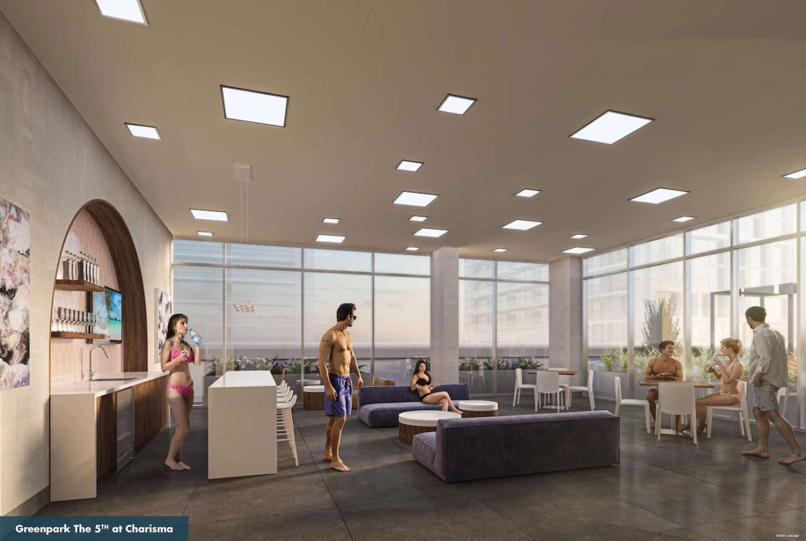 Rendering of The Fifth at Charisma pool lounge