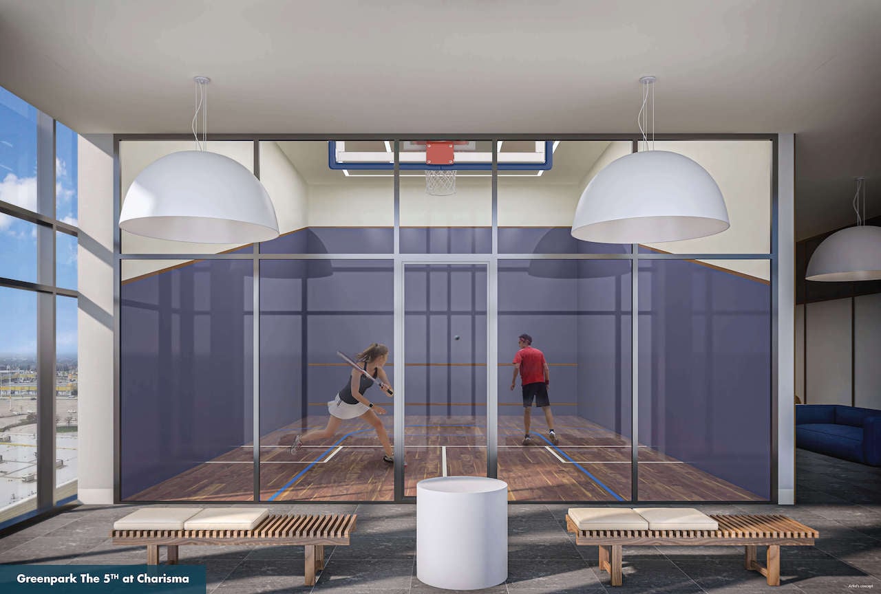 Rendering of The Fifth at Charisma squash court