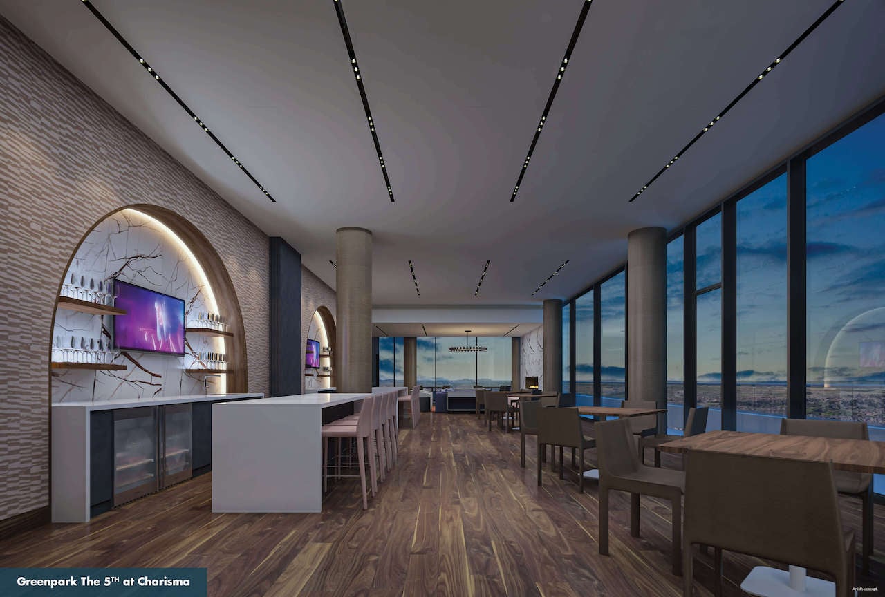 Rendering of The Fifth at Charisma club party room