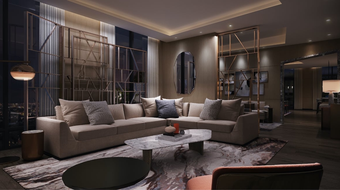 Rendering of Westerly Condos party room lounge
