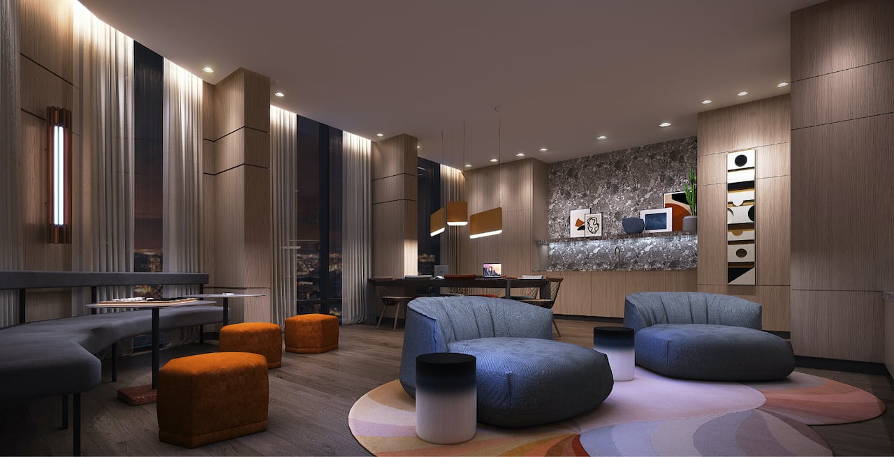 Rendering of Westerly Condos lounge room