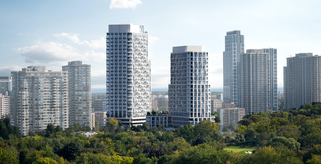 Rendering of Westerly Condos exterior towers in Toronto