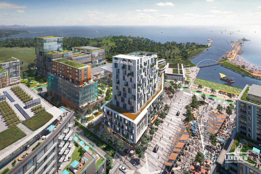 Square and Hotel Innovation at Lakeview Village/Renderings by Cicada Design Inc.