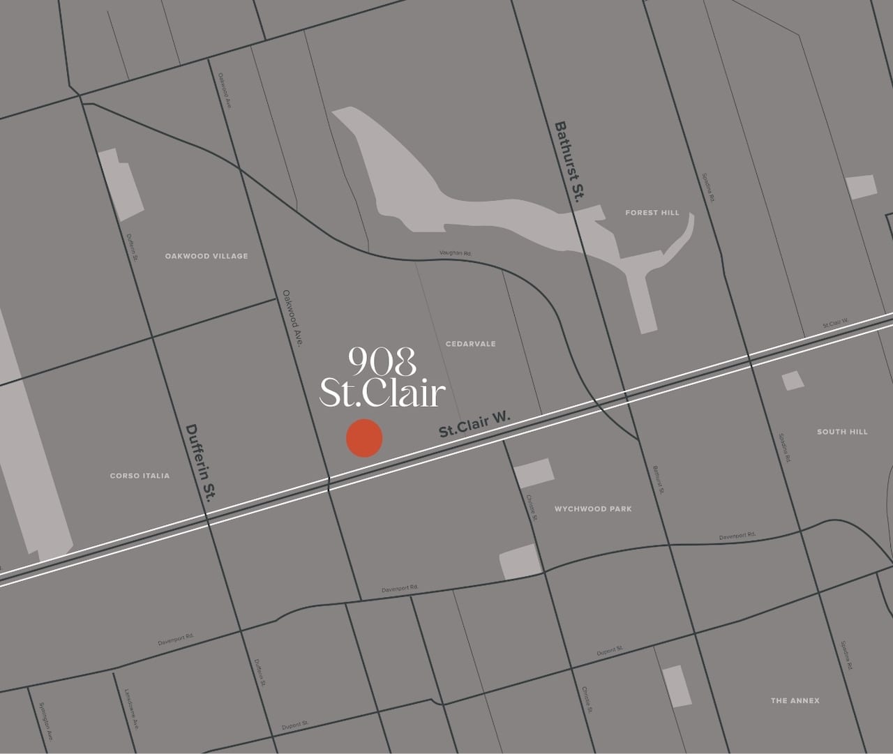 Map of 908 St. Clair Condos in Toronto