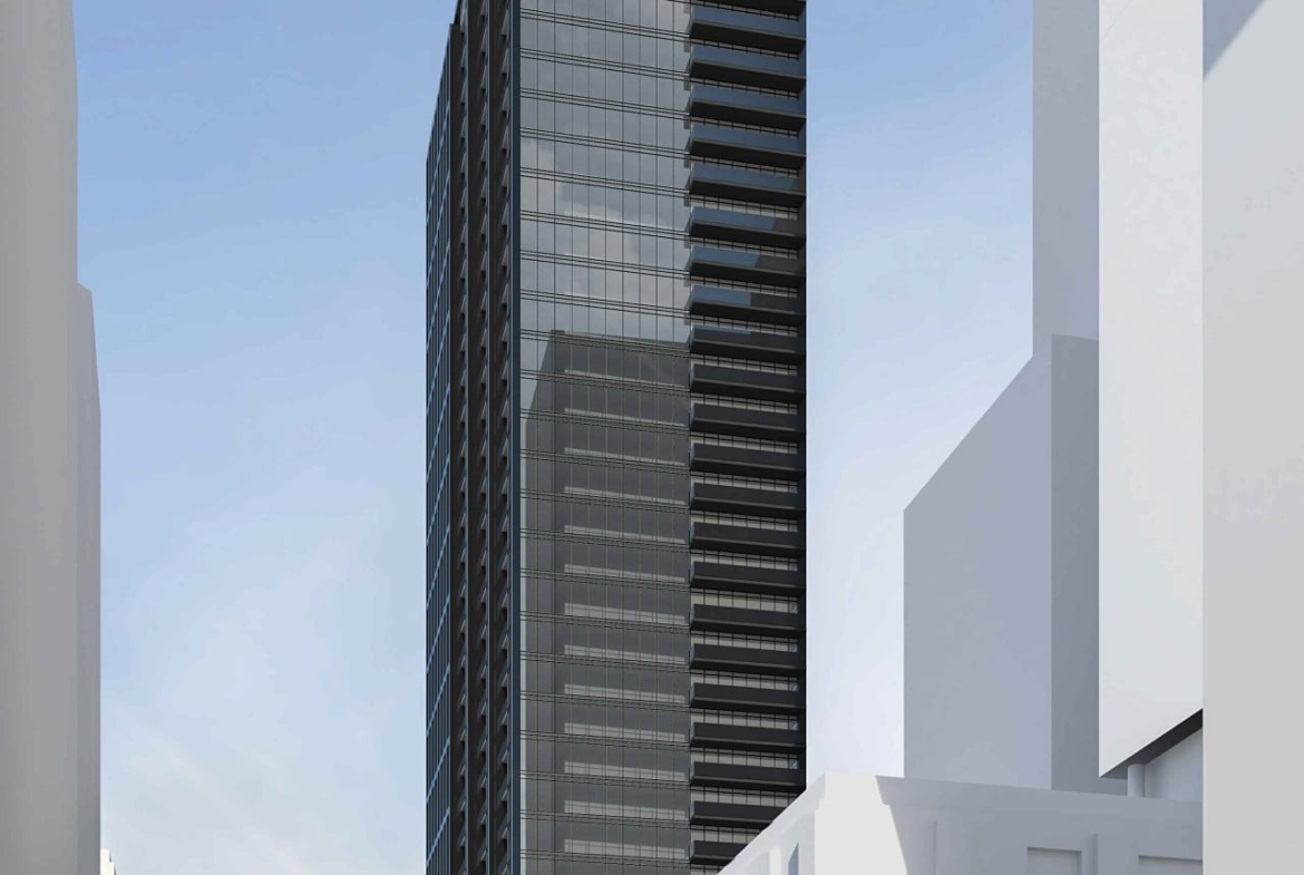 Rendering of 250 King East Condos exterior full view