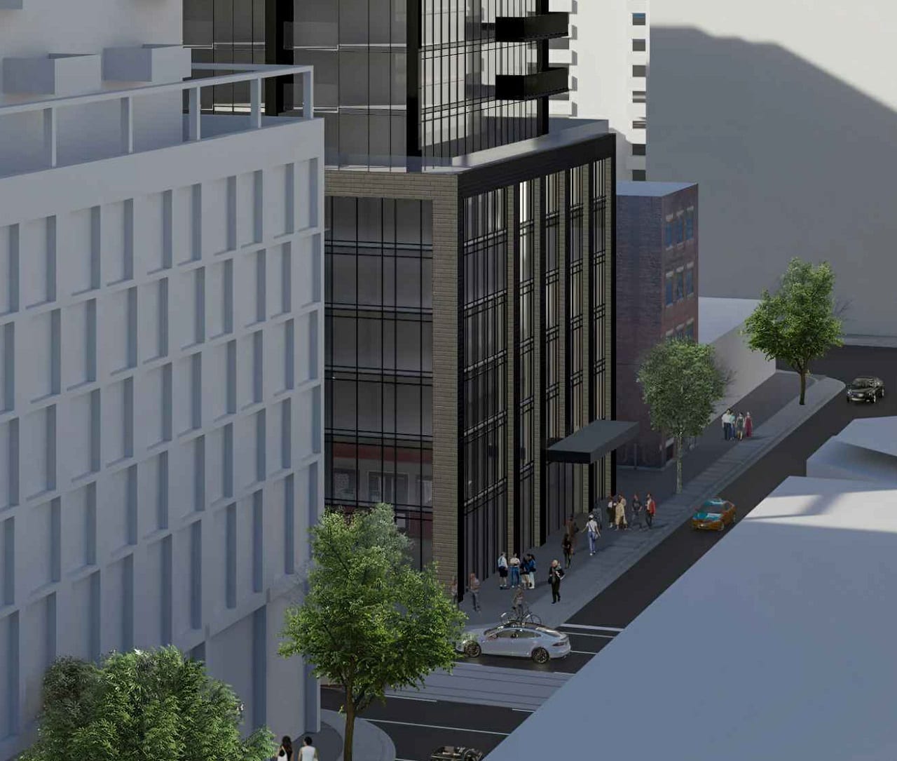 Rendering of 250 King East Condos exterior streetscape