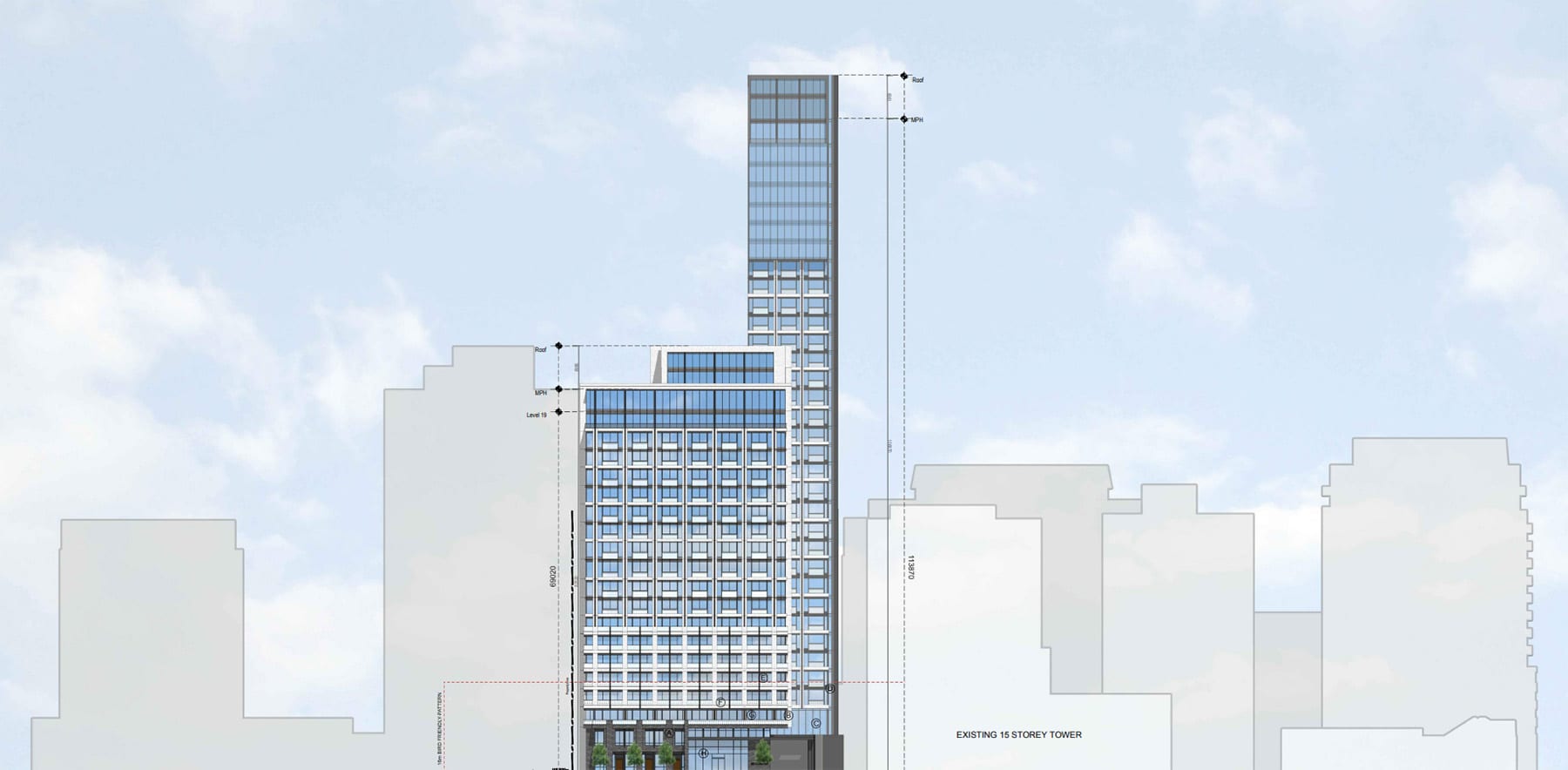Rendering of 906 Yonge Street Condos tower height