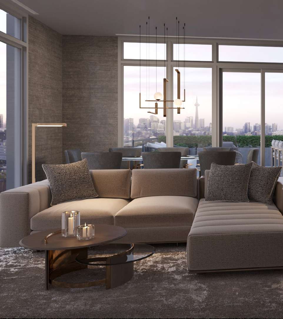 Rendering of 908 St. Clair condos suite living room