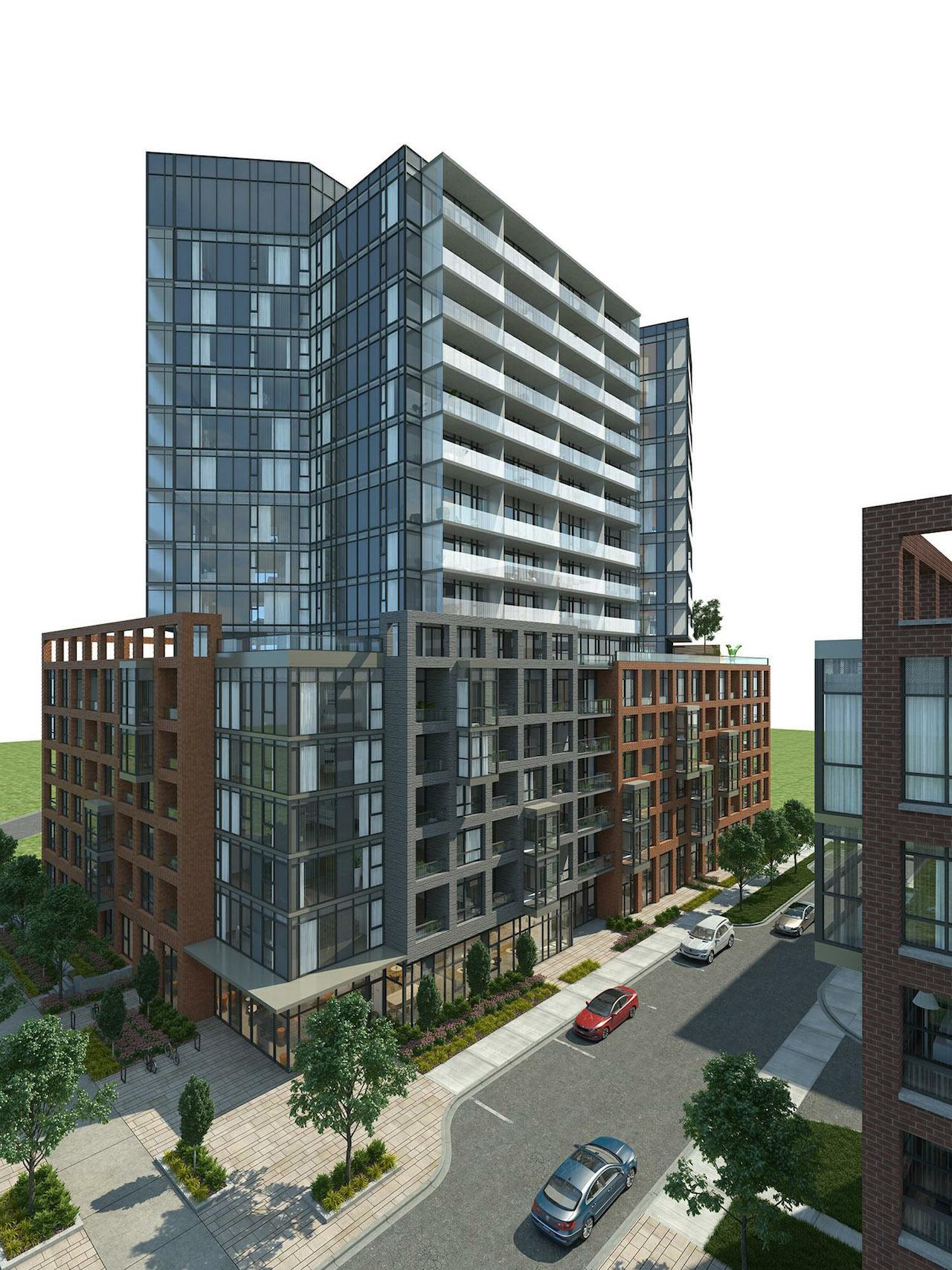 Rendering of Express 2 Condos full view exterior