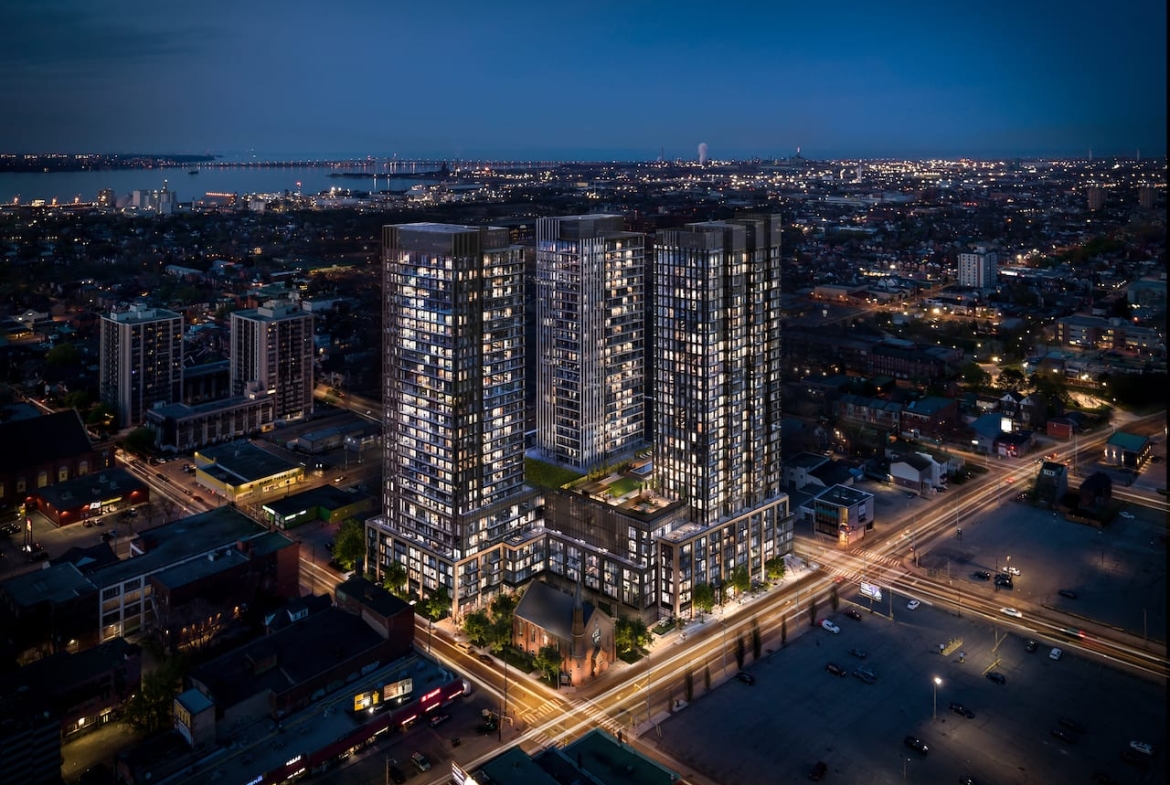 Rendering of The Design District 41 aerial at night