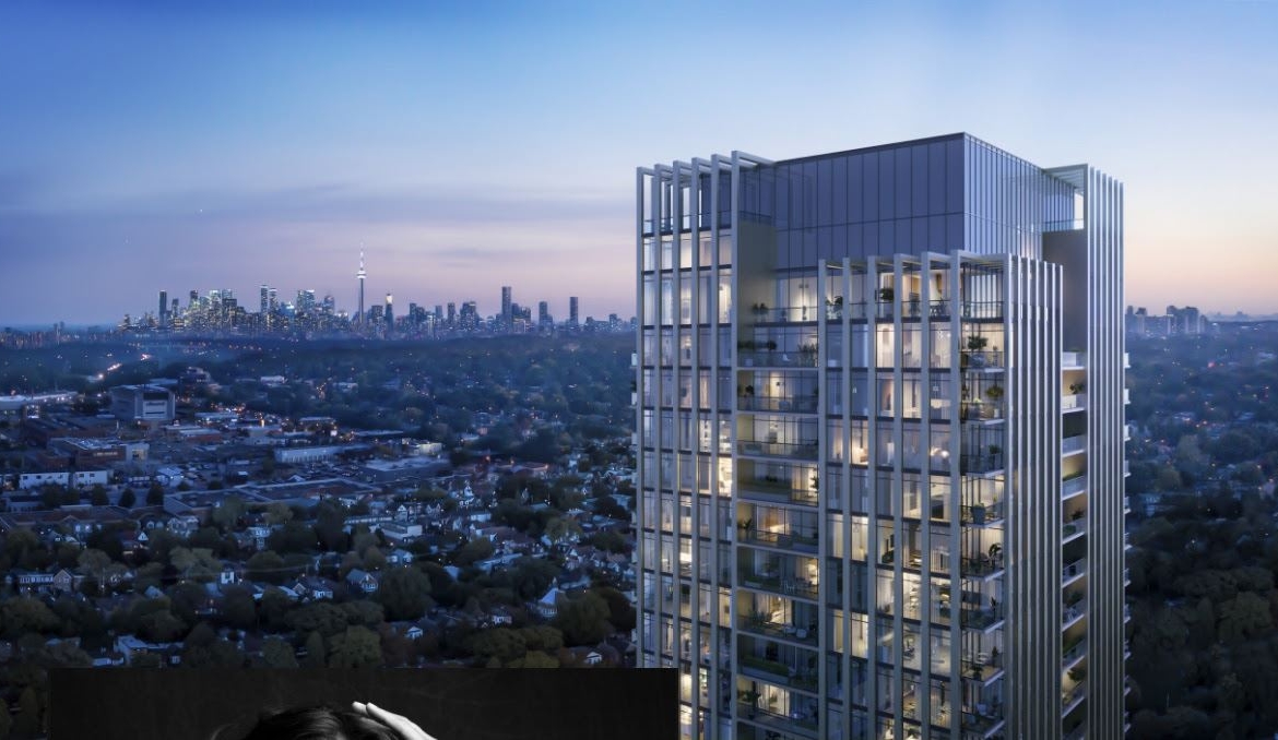 Exterior rendering of The Frederick Condos at Upper East Village in Toronto