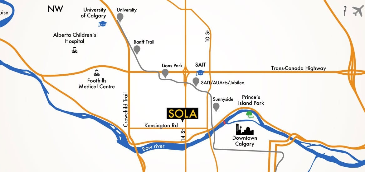 SOLA Condos map