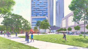 Rendering of 25 The West Mall Condos exterior park