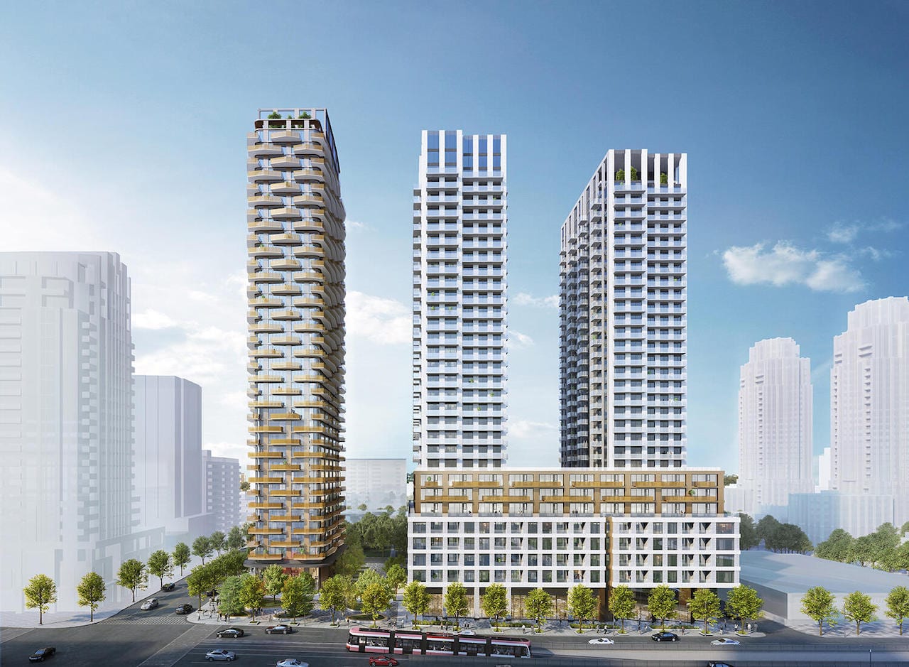 Rendering of 490 St. Clair Condos 3 tower view