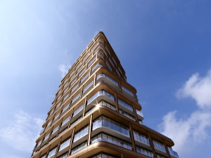Rendering of 8 Elm Condos exterior from ground view