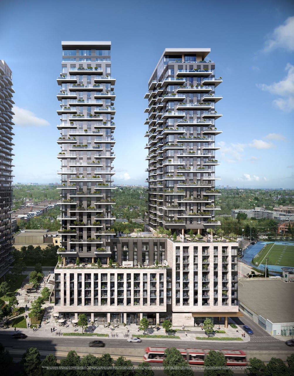 Rendering of Foret Condos exterior full view