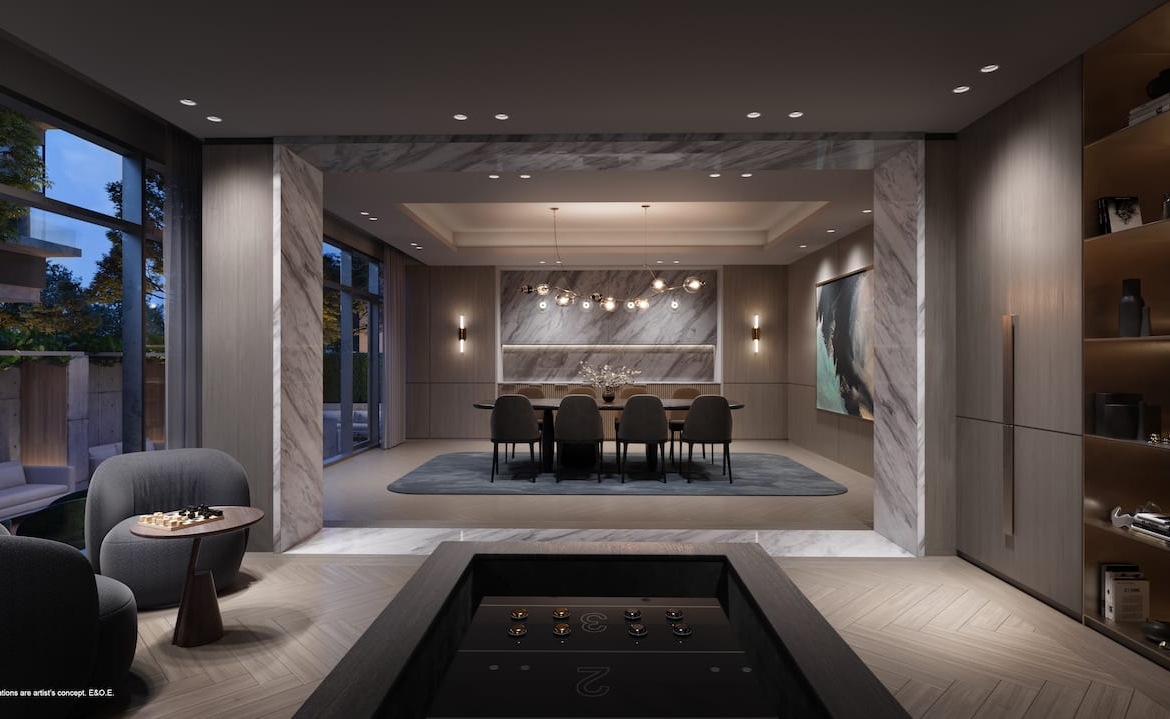 Rendering of Foret Condos games room
