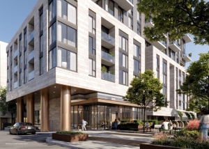 Rendering of Foret Condos exterior entrance