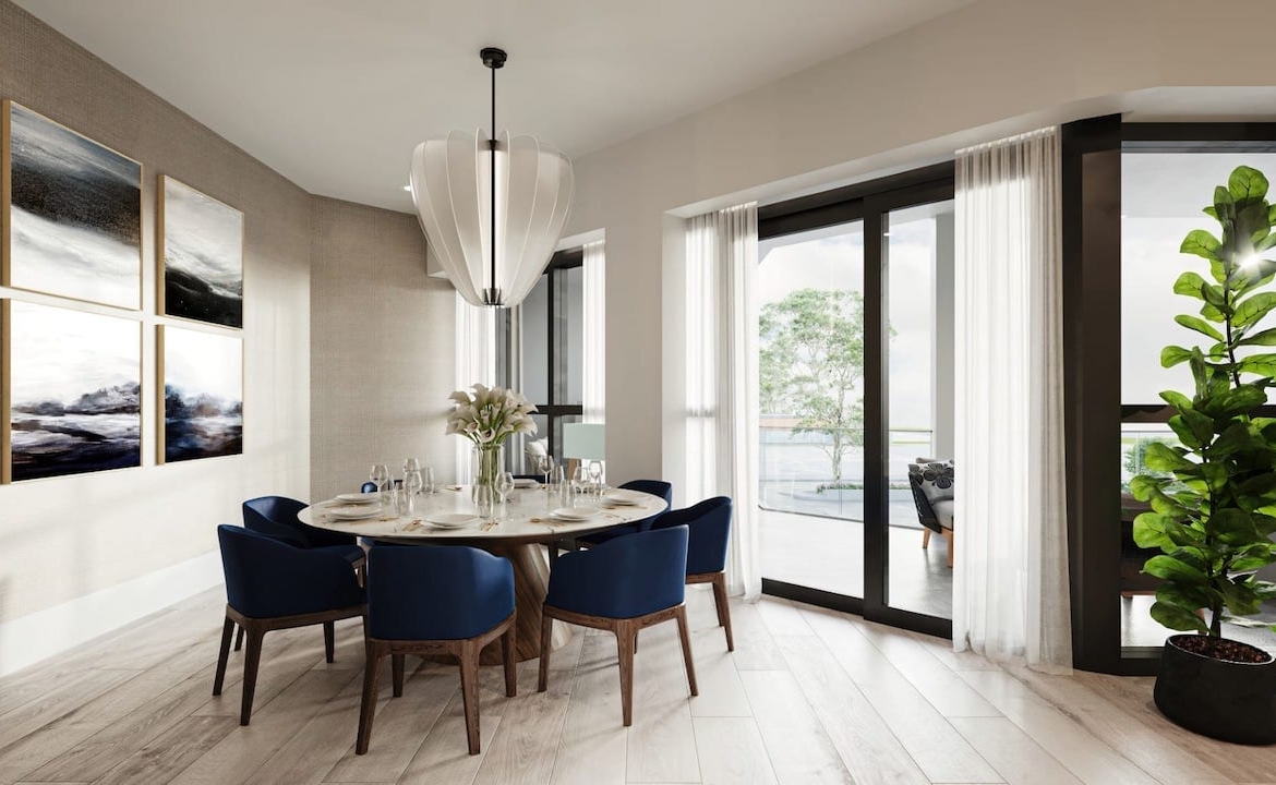 Rendering of Linea Condos private dining