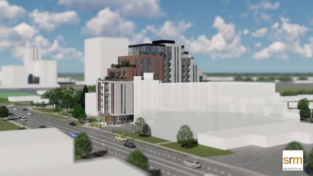 Rendering of Six99 Condos Exterior aerial side view