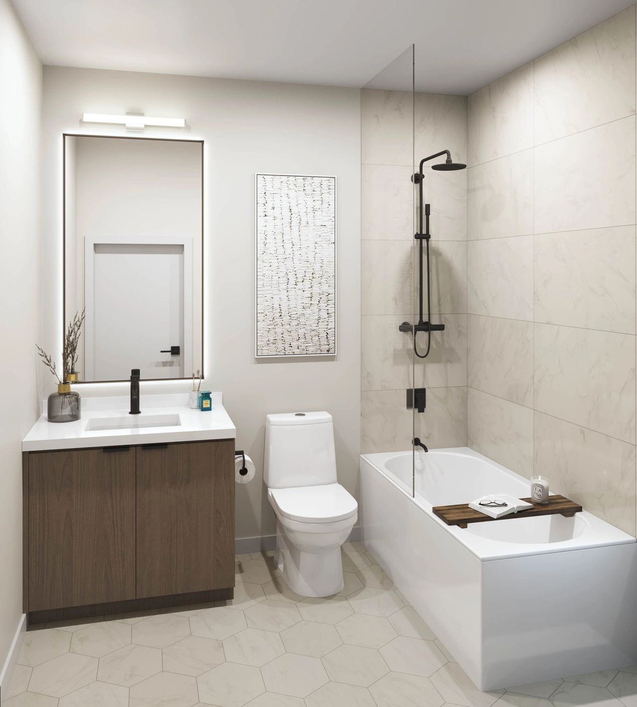 Rendering of The Stanley District Tower suite bath