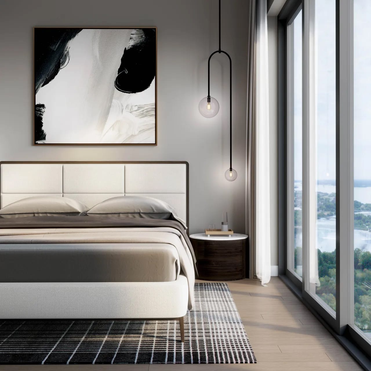 Rendering of The Stanley District Tower suite bed