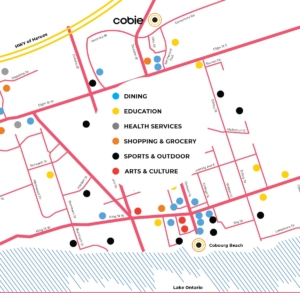 Map of Cobie Towns in Cobourg Ontario