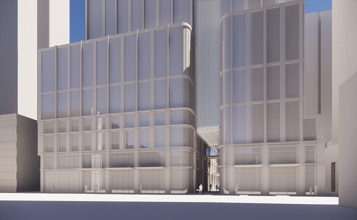 Exterior rendering of 260 Adelaide Condos streetscape