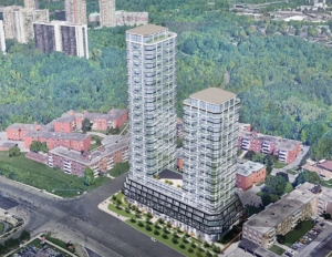 Rendering of 3 Swift Drive Condos exterior aerial