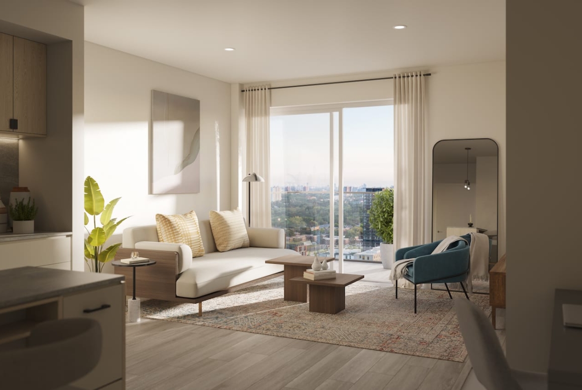 Rendering of Westbend Residences suite interior living area