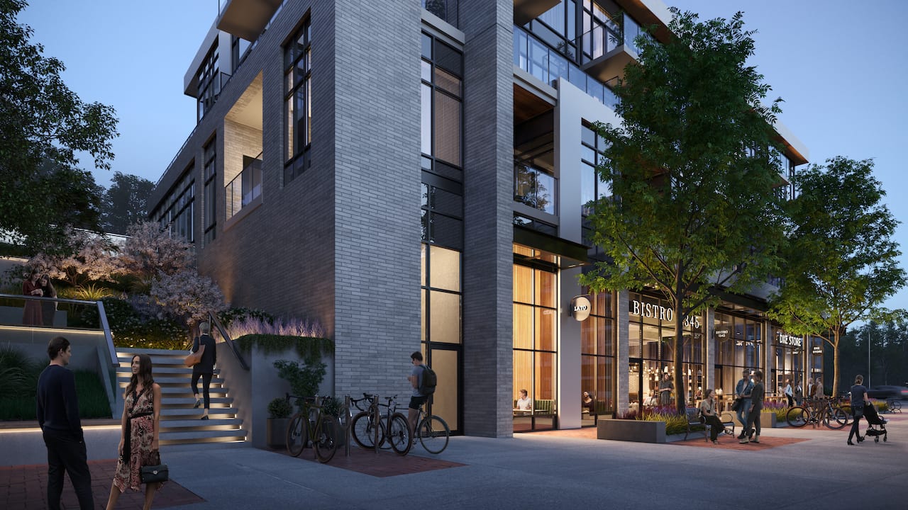 Rendering of Lakeview DXE Club Condos ground-floor retail