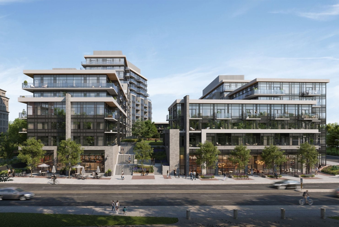 Rendering of Lakeview DXE Club Condos exterior daytime full view