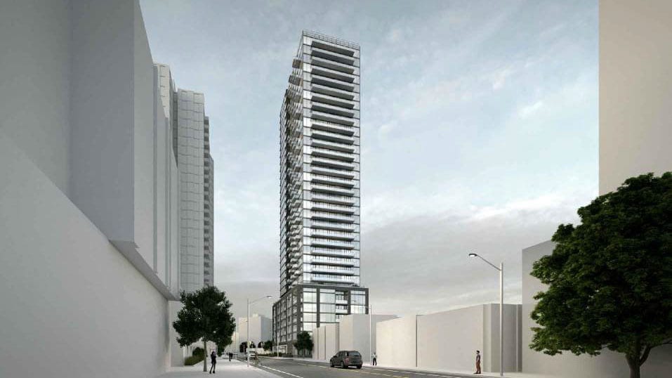 Rendering of 111 River Street Condos exterior new full view