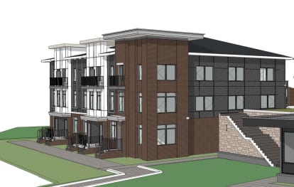 Rendering of 253 Lake Driveway Condos exterior side view