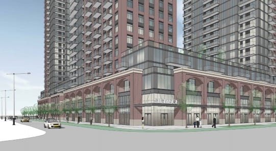 Rendering of 39 Newcastle Street Condos exterior streetscape intersection