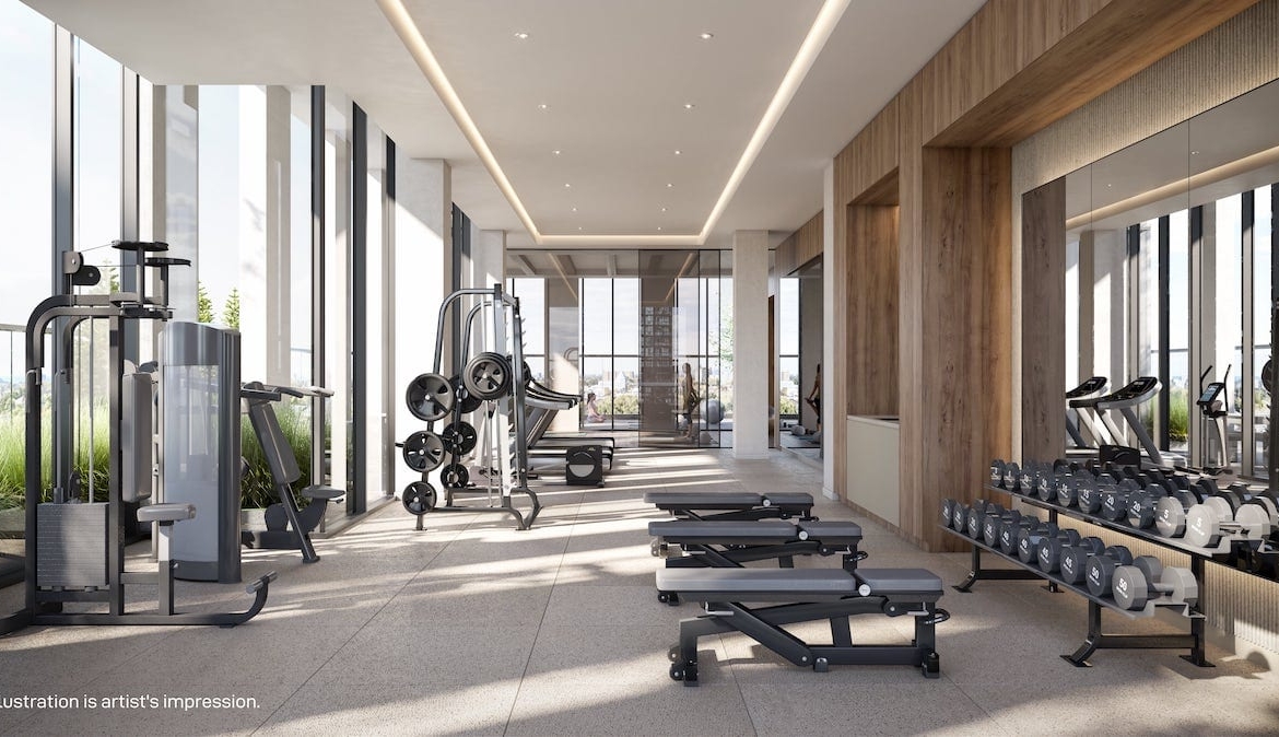 Rendering of M5 condos interior fitness centre