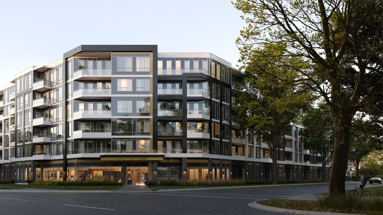 Rendering of The Saw Whet Condos exterior view