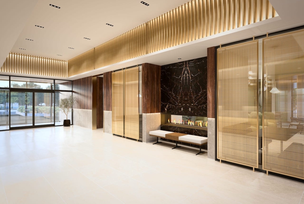Rendering of The Saw Whet Condos lobby