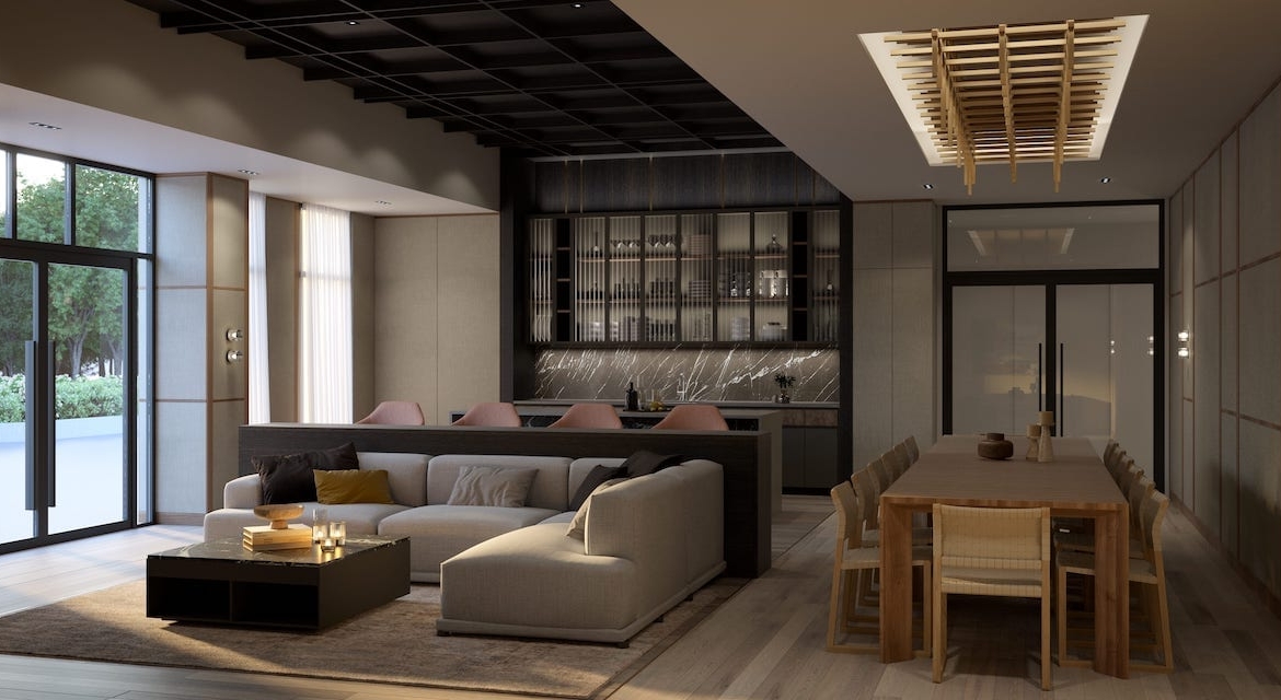 Rendering of The Saw Whet Condos party room