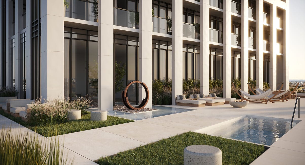 Rendering of M5 M-City Condos exterior water feature