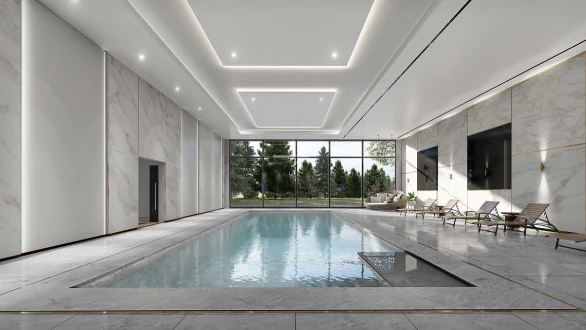 Rendering of Wasaga Luxury Condos interior swimming pool