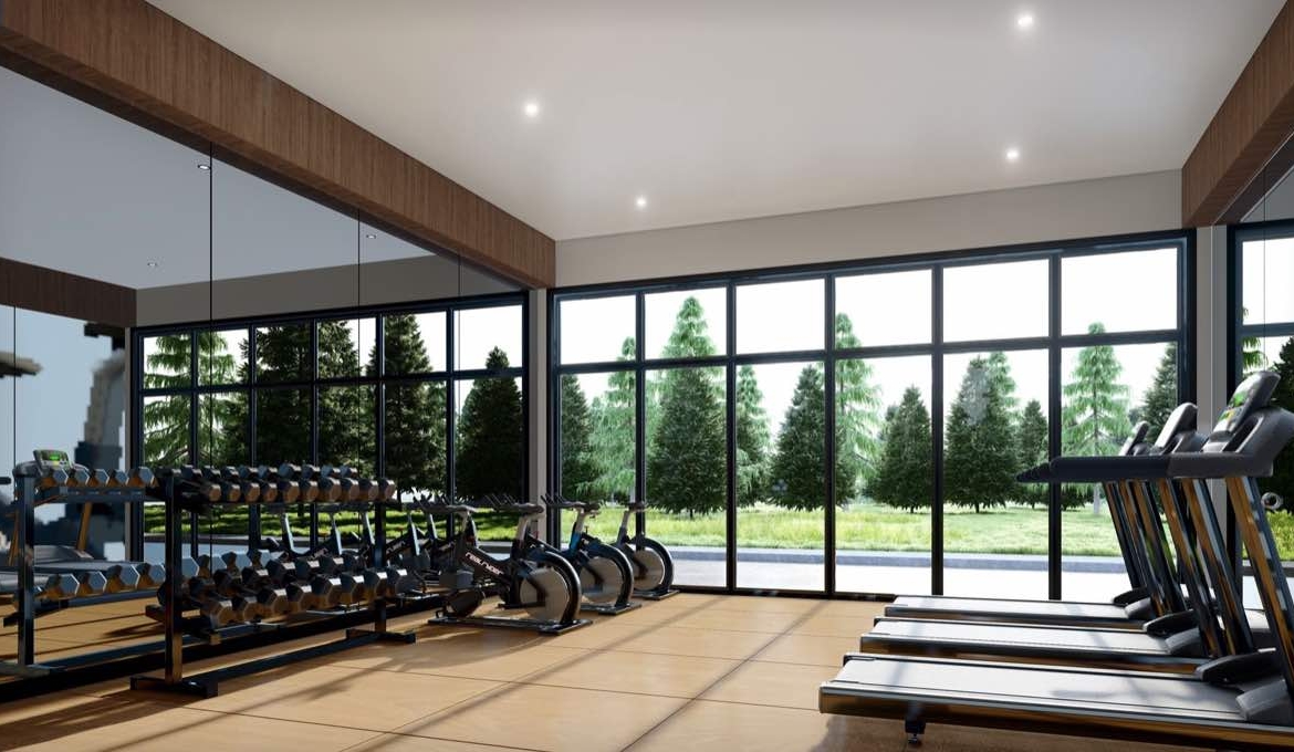 Rendering of Wasaga Luxury Condos interior fitness centre