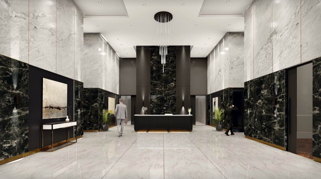 Rendering of Wasaga Luxury Condos interior lobby