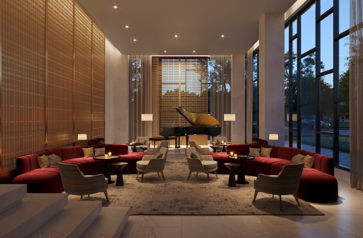 Rendering of Anthem Condos Tower 4 piano lounge