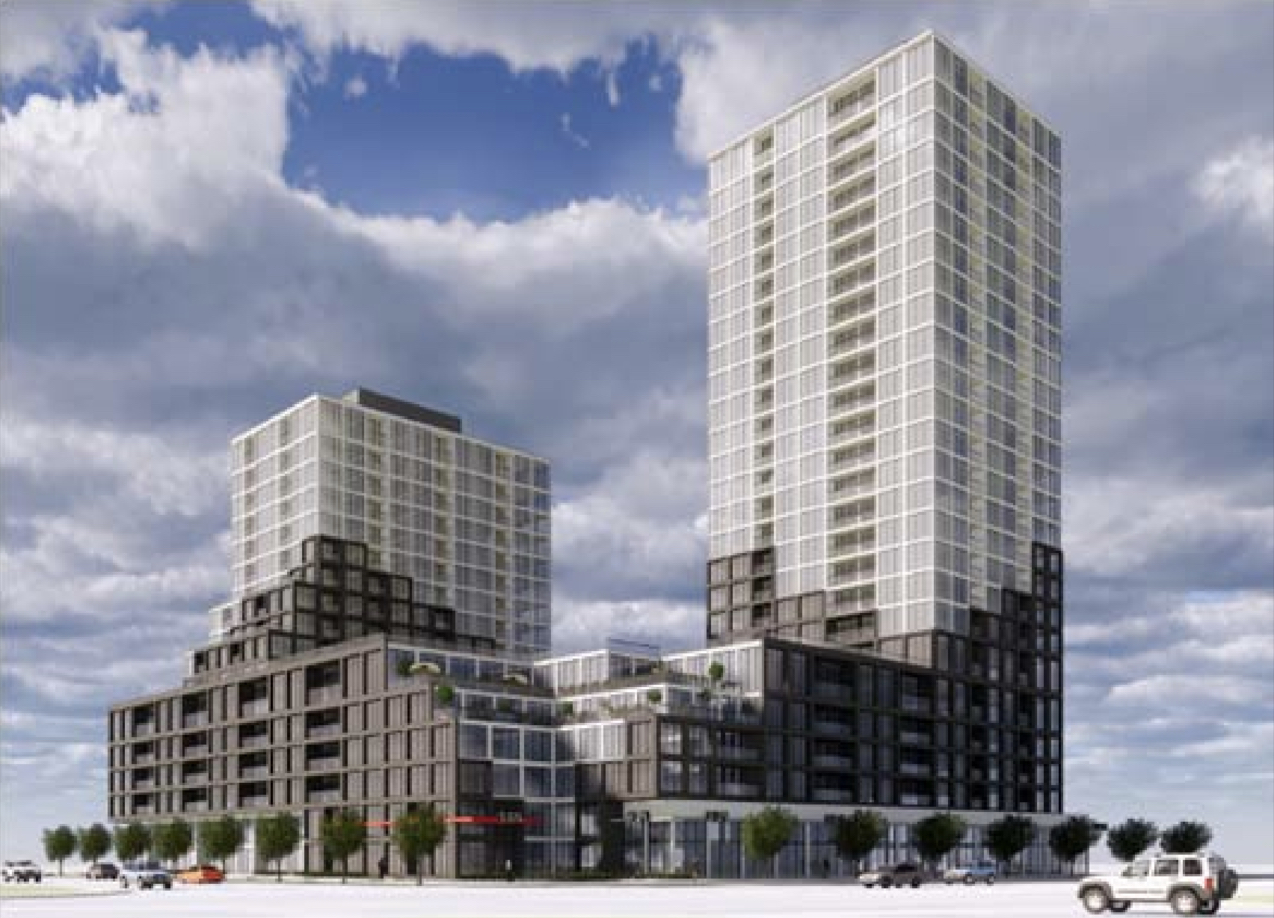 Exterior rendering of 30 Bristol Condos in the afternoon