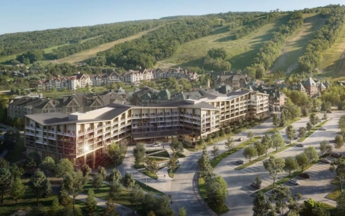 Rendering of Freed Blue Mountain Residences aerial daytime